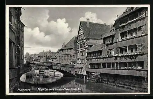 AK Nürnberg, Pegnitzpartie an der Fleischbrücke