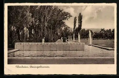 AK Wiesbaden, Partie am Reisingerbrunnen