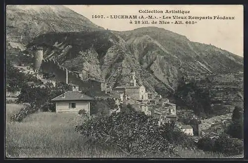 AK Luceram /A.-M., Les Vieux Remparts Féodaux