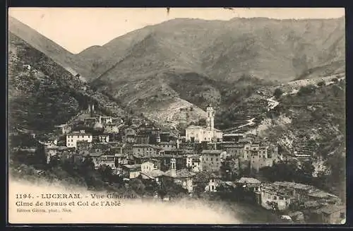 AK Luceram, vue générale, cime de Braus et col de l'Ablé