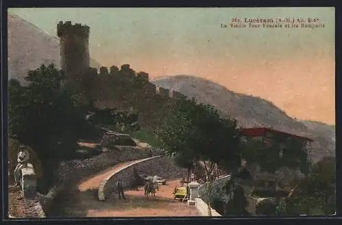 AK Lucéram /A.-M., La Vieille Tour Féodale et les Remparts