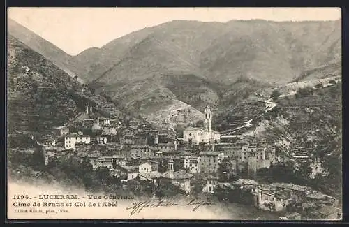 AK Luceram, vue générale, cime de Braus et col de l'Ablé