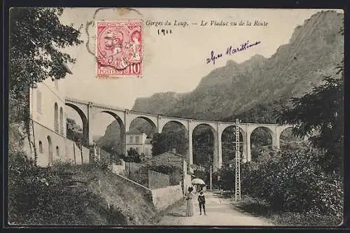 AK Gorges du Loup, Le Viaduc vu de la Route