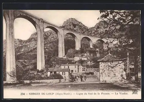 AK Gorges du Loup /A.-M., Ligne du Sud de la France, Le Viaduc