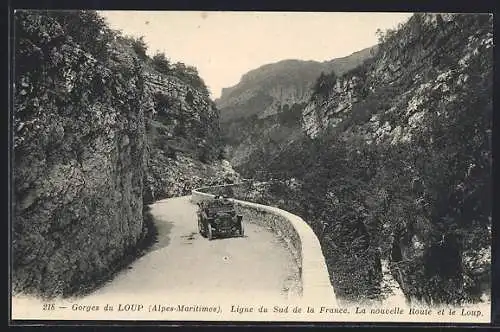 AK Gorges du Loup /A.-M., La nouvelle Route et le Loup