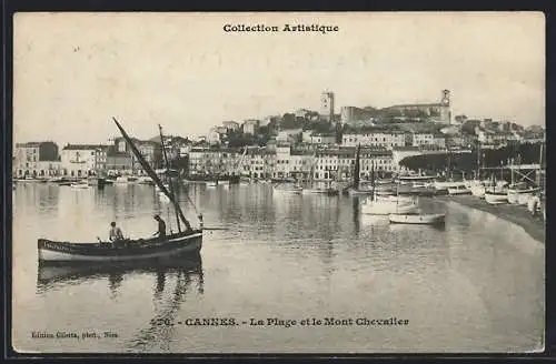 AK Cannes, la Plage et le Mont Chevalier