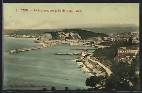 AK Nice, Le Château, vue prise du Mont-Boron