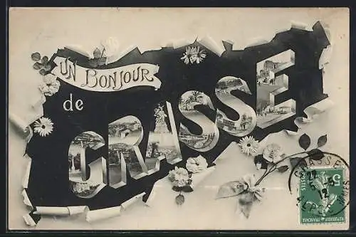 AK Grasse, Vues d`ensemble, Bonjour, Souvenir