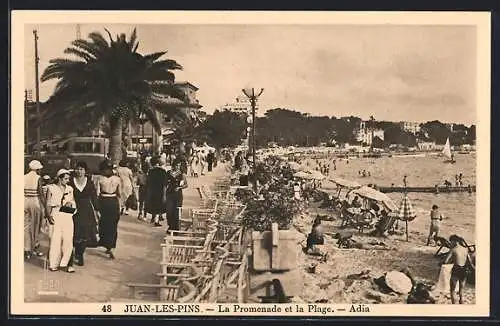 AK Juan-les-Pins, La Promenade et la Plage