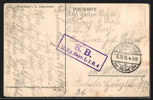 AK Saarburg, Langestrasse mit Geschäften