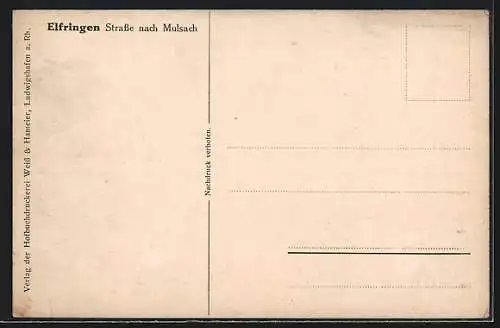 AK Elfringen, Die Strasse nach Mulsach