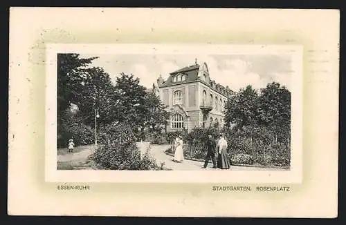 AK Essen /Ruhr, Rosenplatz am Stadtgarten