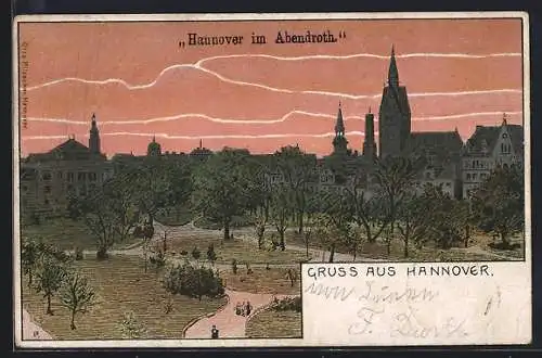 AK Hannover, Ortspartie im Abendrot