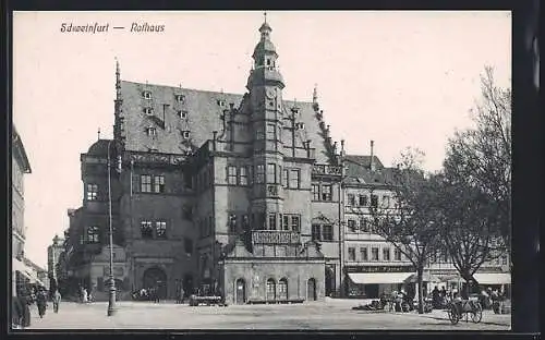 AK Schweinfurt, Strassenpartie am Rathaus