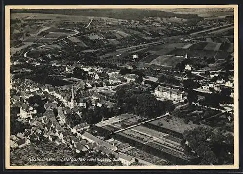 AK Veitshöchheim, Ortsansicht mit Hofgarten vom Flugzeug aus