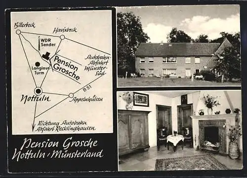 AK Nottuln / Münsterland, Hotel-Pension Grosche, Baumberg 28