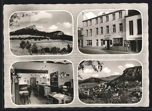 AK Gerolstein /Eifel, Hotel zur Linde, Ortsansicht