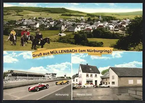 AK Müllenbach /Nürburgring, Pension Genn, Nürburgring mit Autorennen