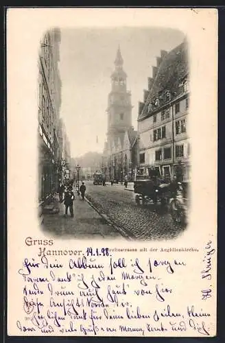 AK Hannover, Breitestrasse mit der Aegidienkirche