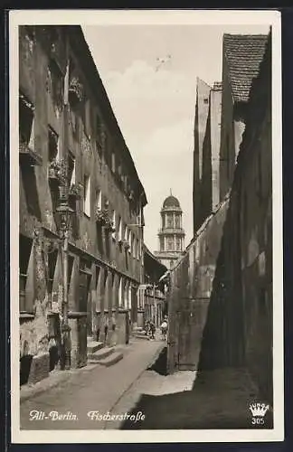 AK Berlin, Blick in die Fischerstrasse