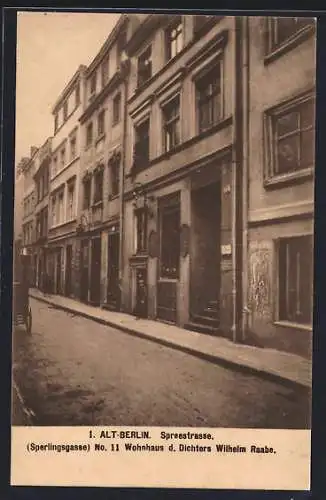 AK Berlin, Wohnhaus des Dichters Wilhelm Raabe, Spreestrasse 11