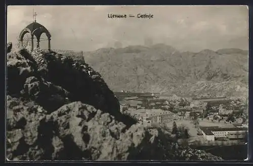 AK Cetinje, Pavillon auf dem Berg mit Panoramaausblick