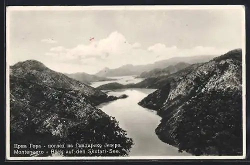 AK Skutari-See, Panoramablick vom Berg aus