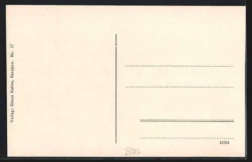 AK Sarajevo, Ortsansicht mit einem Minarett