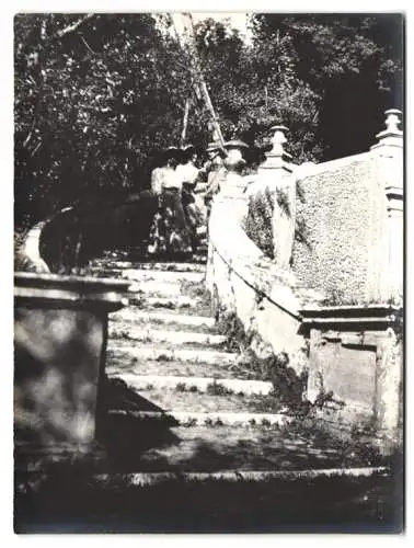 8 Fotografien unbekannter Fotograf, Ansicht Tivoli, Villa d`Este, Treppe zur Villa, Wasserfall, Blick auf die Stadt