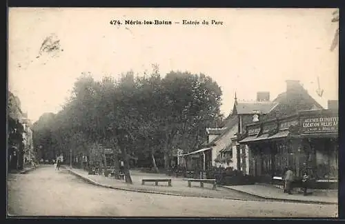 AK Néris-les-Bains, Entrée du Parc