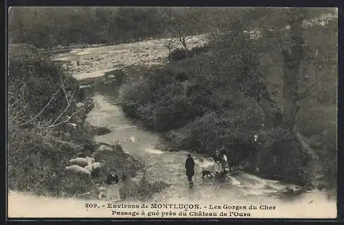 AK Montlucon, Les Gorges du Cher, Passage à gué près du Château de l`Ours