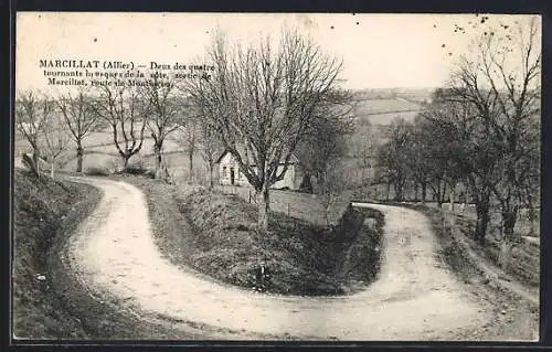 AK Marcillat /Allier, Deux des quatre tournants brusques de la côté