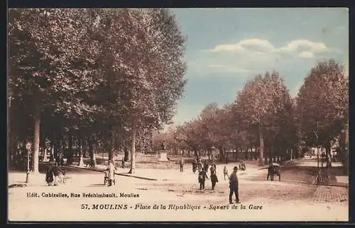 AK Moulins, Place de la République, Square de la Gare