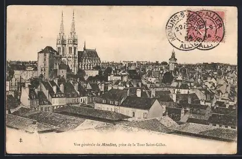 AK Moulins, Vue générale, prise de la Tour Saint-Gilles