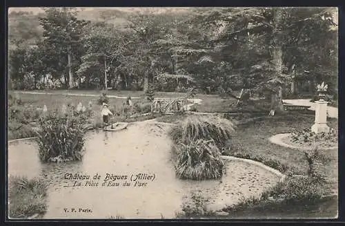 AK Bègues /Allier, Château, La Pièce d`Eau du Parc