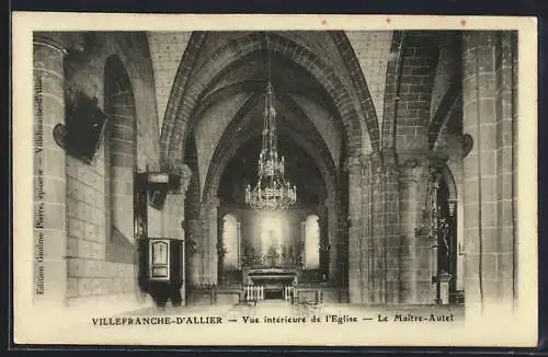 AK Villefranche-d`Allier, Vue intérieure de l`Eglise, Le Maître-Autel