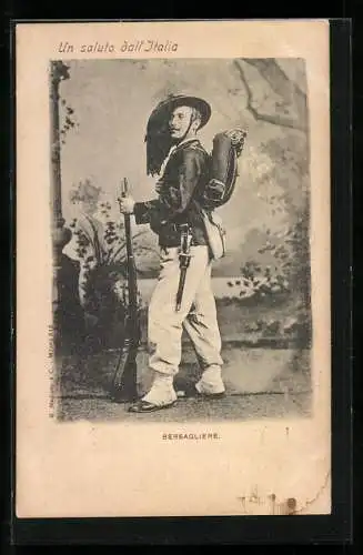 AK Bersagliere in Uniform mit Gewehr