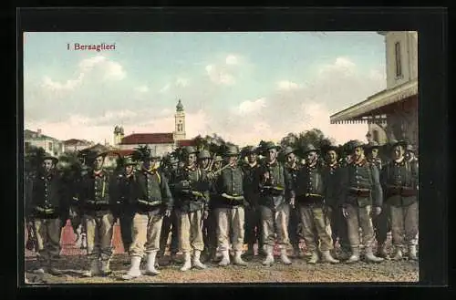 AK Italienische Bersaglieri in Uniform