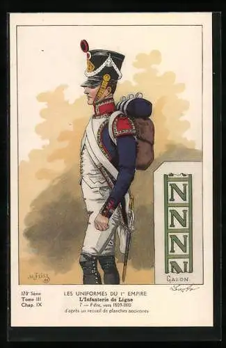 Künstler-AK Les Uniformes du Ier Empire, L`Infanterie de Ligne, Fifre