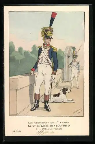 Künstler-AK Les Uniformes du Ier Empire, Le 3e de Ligne en1809-1810, Officier de Fusiliers