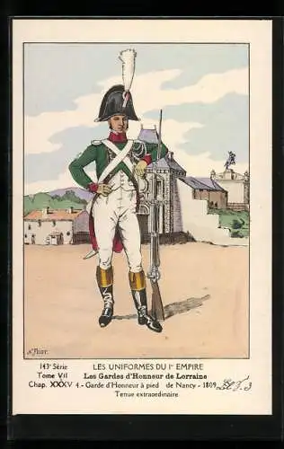 Künstler-AK Les Uniformes du Ier Empire, Les Gardes d`Honneur de Lorraine, Garde d`Honneur a pied de Nancy