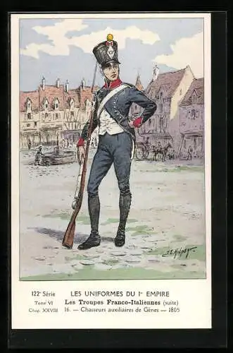 Künstler-AK Les Troupes Franco-Italiennes, Chasseurs auxiliaires de Gênes