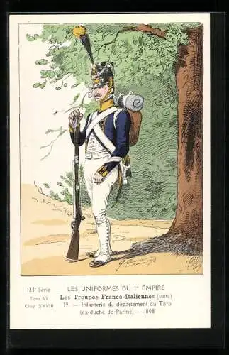 AK Soldat der Infanterie mit Gewehr, Infanterie du dèpartement du Taro 1808