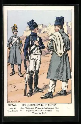 Künstler-AK Les Troupes Franco-Italiennes, Régiment de la Méditerranée