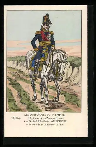 Künstler-AK Généraux à uniformes divers, Général d`Artillerie Lariboisière 1812