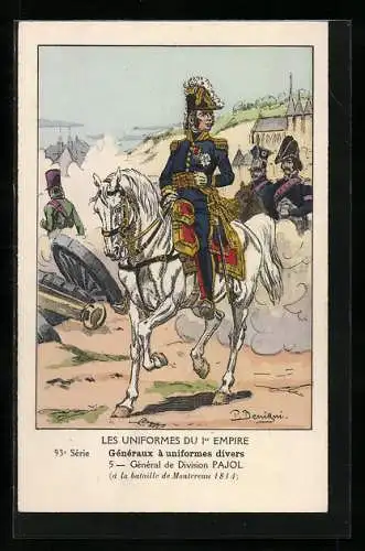 Künstler-AK Généraux à uniformes divers, Général de Division Pajol 1814