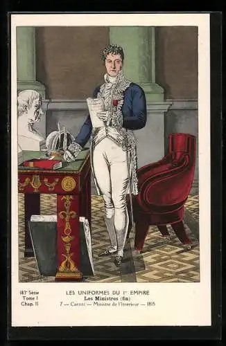 Künstler-AK Les Ministres, Carnot, Ministre de l`Intérieur 1815