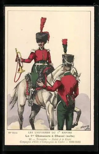 AK Le 1er Chasseurs à Cheval (suite), Trompettes, 1810-1812