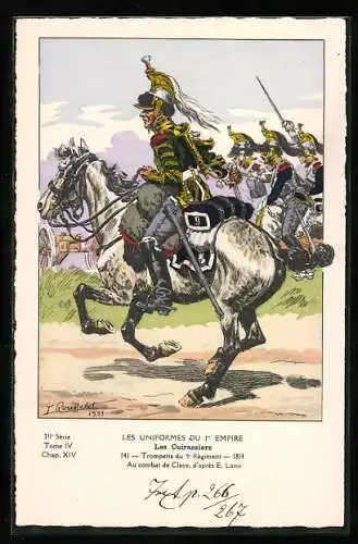 AK Les Cuirassiers, Trompette du 9e Régiment, 1814