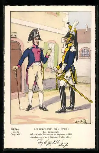 AK Les Cuirassiers, Chef d`Escadron du 10e Régiment, 1813